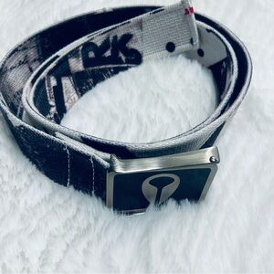 Surfer Black and Gray Belt with Silver Buckle